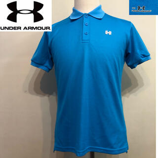 アンダーアーマー(UNDER ARMOUR)のアンダーアーマー  ゴルフ スポーツ ポロシャツ ブルー  Mサイズ(ウエア)