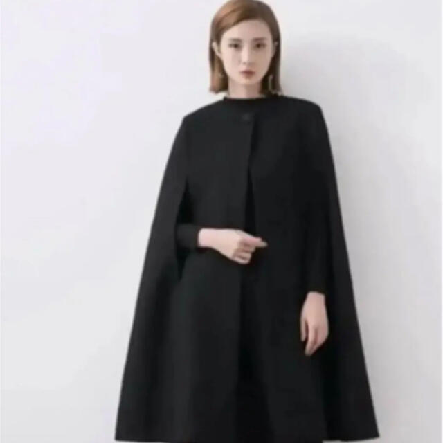 【美品】ザラ ZARA WOMAN ケープコート ポンチョ ブラック M