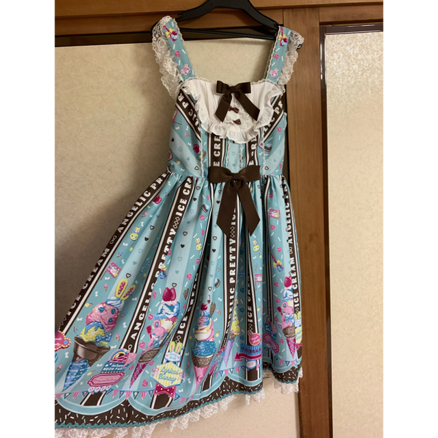 Angelic Pretty(アンジェリックプリティー)のAngelic Pretty Ice Cream Parlorジャンパースカート レディースのワンピース(ひざ丈ワンピース)の商品写真