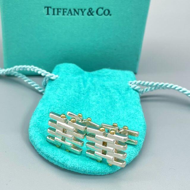 Tiffany & Co.(ティファニー)の希少 美品 ティファニー ゴールド シルバー コンビ ゲート カフス uu31 メンズのファッション小物(カフリンクス)の商品写真