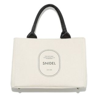 スナイデル(SNIDEL)の新品タグ付　キャンパスエコバッグ　白　白黒　SNIDEL(トートバッグ)