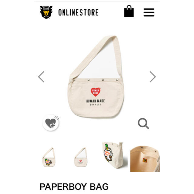 A BATHING APE   HUMAN MADE DUCK PAPERBOY BAG の通販 by でぶちゃん