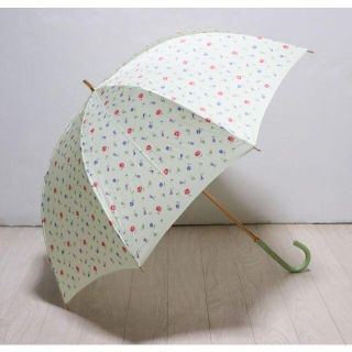 ラデュレ(LADUREE)の新品タグ付き【ラデュレ】可愛いフラワー柄 ロゴイメージ色 ドーム型 長傘 雨傘(傘)