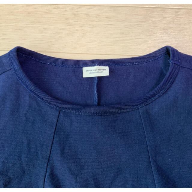 DRIES VAN NOTEN(ドリスヴァンノッテン)のlumi様専用ドリスヴァンノッテン 生地五分袖トップス Tシャツ ブルー青 XS レディースのトップス(Tシャツ(半袖/袖なし))の商品写真
