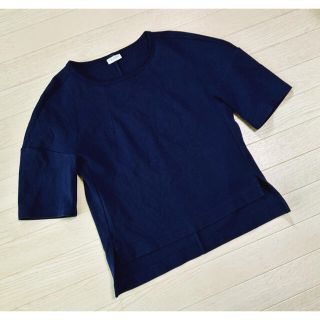 ドリスヴァンノッテン(DRIES VAN NOTEN)のlumi様専用ドリスヴァンノッテン 生地五分袖トップス Tシャツ ブルー青 XS(Tシャツ(半袖/袖なし))