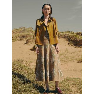 アメリヴィンテージ(Ameri VINTAGE)の格安 今季新品 OVER HIGH WAIST KNIT SKIRTベージュM(ロングスカート)