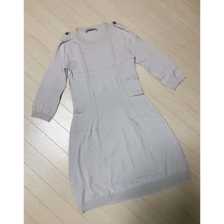 ステファネル(STEFANEL)のSTEFANEL ペールグレー コットンワンピース　XS(ひざ丈ワンピース)