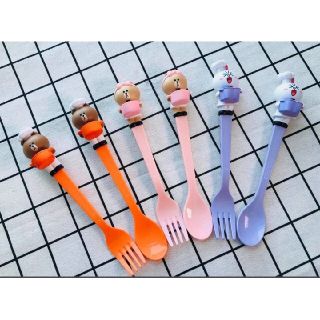 ルクルーゼ(LE CREUSET)の【♡NK♡様専用】香港セブンイレブン LINEフォーク&スプーン2セット(カトラリー/箸)