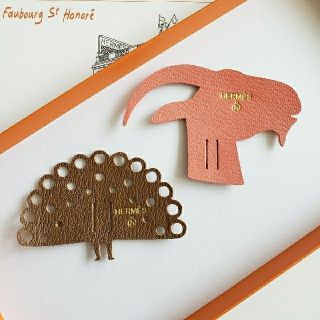 エルメス(Hermes)のプティアッシュ　孔雀&ゴートセット(チャーム)