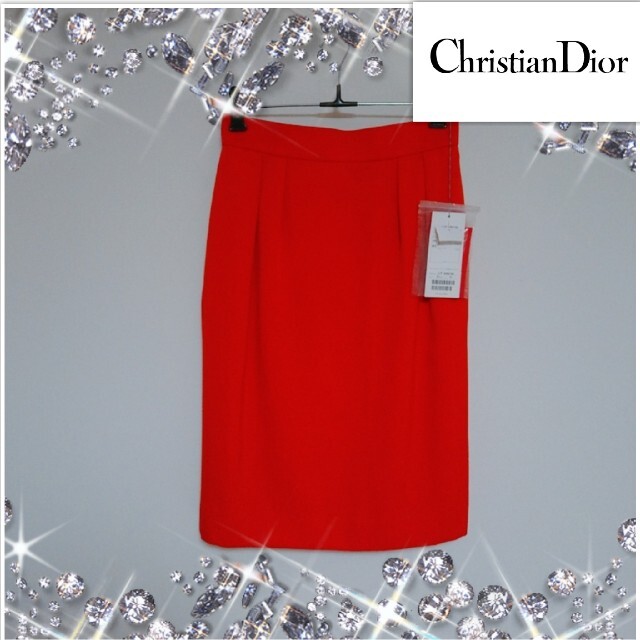 Christian Dior クリスチャンディオール タイトスカート オレンジ ...