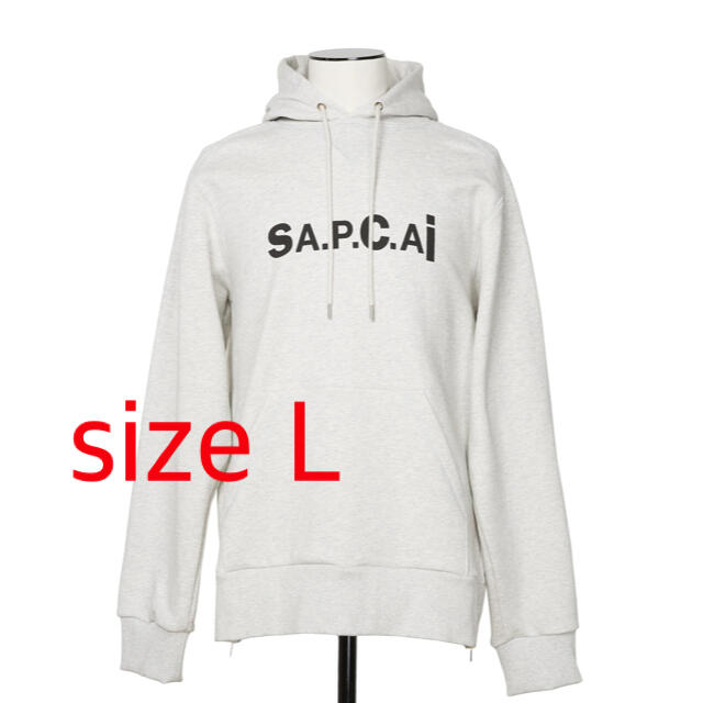 保障できる】 sacai - L SACAI A.P.C HOODIE TAIYO L/GRAY パーカー