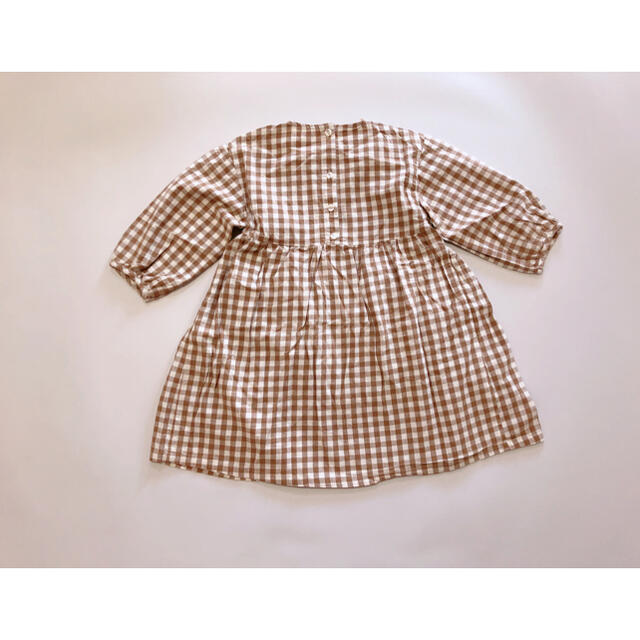 新品　ギンガムチェックポケットワンピース　女の子　長袖　ロング　春夏　秋冬 キッズ/ベビー/マタニティのキッズ服女の子用(90cm~)(ワンピース)の商品写真