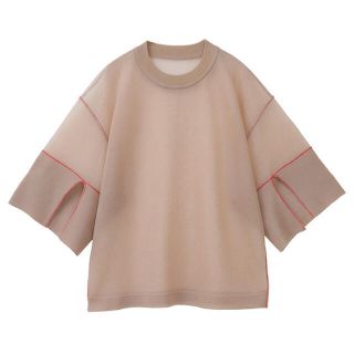 ステュディオス(STUDIOUS)のSEE-THROUGH LINE KNIT TOPS(カットソー(半袖/袖なし))