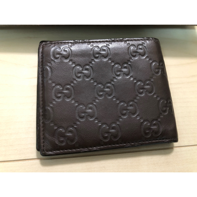 Gucci(グッチ)のGUCCI グッチ ブラウン カードケース 145754 53456 グッチシマ メンズのファッション小物(折り財布)の商品写真