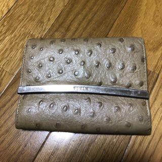 フルラ(Furla)のFUR LA フルラ　オーストリッチ　ベージュ三つ折り財布(財布)