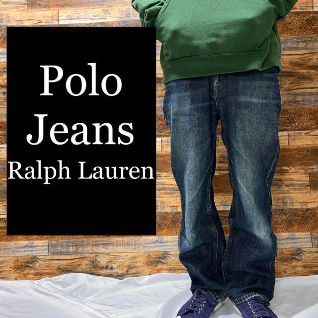 POLO RALPH LAUREN(ポロラルフローレン)のポロジーンズラルフローレン バギージーンズ 太 90sジーパンGパン ワイド古着 メンズのパンツ(デニム/ジーンズ)の商品写真