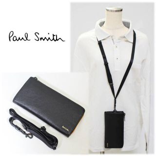 ポールスミス(Paul Smith)の《ポールスミス》新品 牛革 ストラップ付き L字ラウンドファスナー式長財布(長財布)