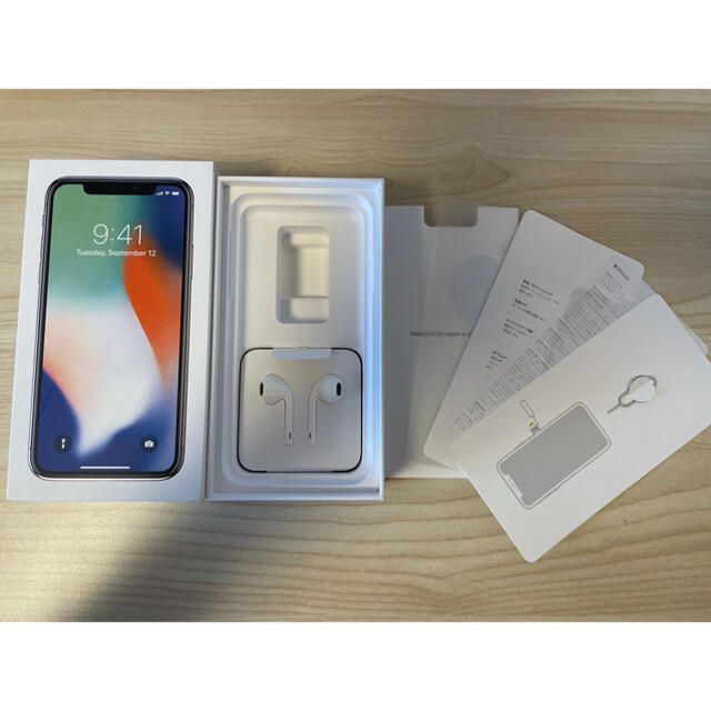 Apple iPhoneX 本体 256GB シルバー SIMフリー 初期化済 3