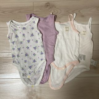 ユニクロ(UNIQLO)のコットンメッシュタンクトップ　キャミソール　セット(肌着/下着)