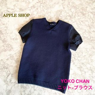 ドゥロワー(Drawer)の【美品！早い者勝ち！YOKO CHAN】ニット×ブラウス異素材コンビトップス38(ニット/セーター)