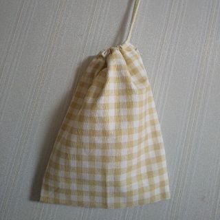 ★ハンドメイド☆新品・可愛いチェック柄・男女兼用OKの上履き入れ・仕分け袋に★(シューズバッグ)