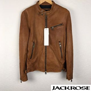 ジャックローズ(JACKROSE)の新品 ジャックローズ ライダースジャケット キャメル サイズ44 タグ付未使用品(ライダースジャケット)