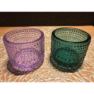 イッタラ(iittala)の【中古】イッタラ カステヘルミ キャンドルホルダー ラベンダー シーブルー 2個(置物)