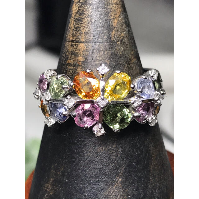 【専用出品】百花繚乱☆サファイア 計3.70ct / ダイヤ K14 リング レディースのアクセサリー(リング(指輪))の商品写真