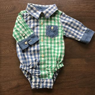 ベビーギャップ(babyGAP)のベビーギャップ  シャツロンパース　0〜3ヵ月(ロンパース)