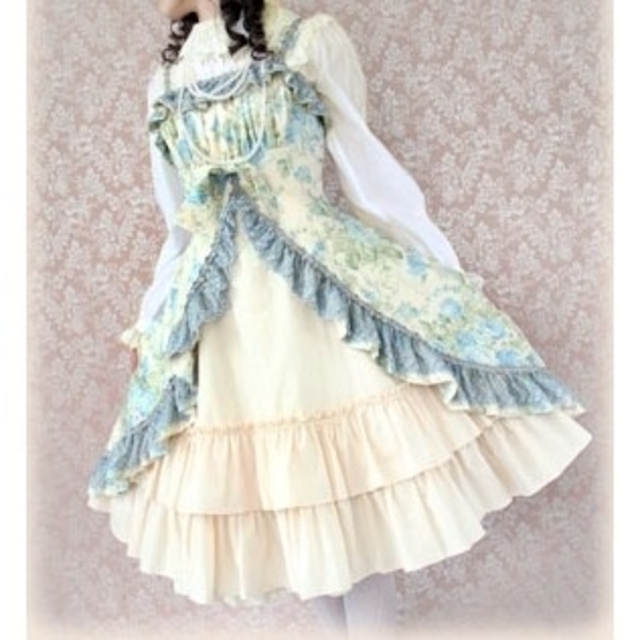 Victorian maiden(ヴィクトリアンメイデン)のVictorian maiden ローズレースリボンドレス アジュールブルー レディースのワンピース(ひざ丈ワンピース)の商品写真