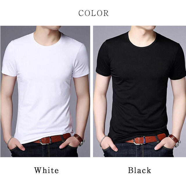 ブラックl メンズシャツ 無地tシャツ 半袖シャツ Uネック インナーシャツの通販 By なお S Shop ラクマ