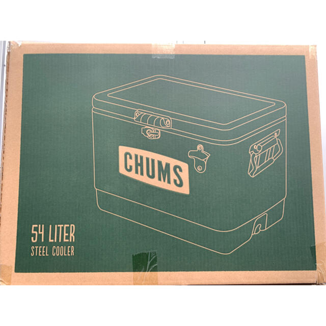 【新品未開封】 CHUMS スチールクーラーボックス 54L カーキ/ベージュ