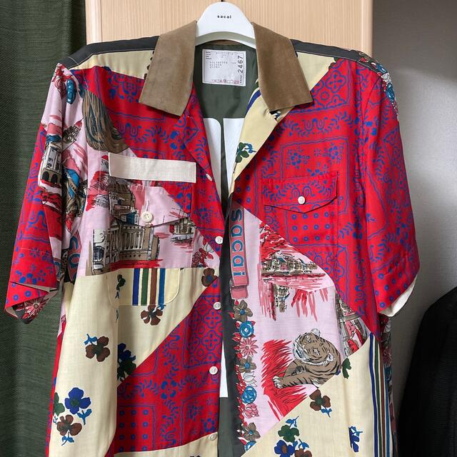 サカイ 21SS Archive Print Mix Shirt シャツ59cm裾幅