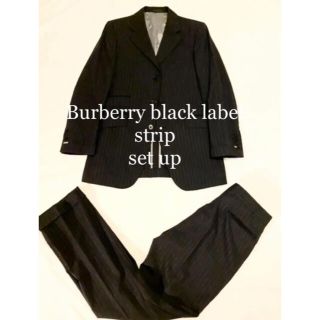 バーバリーブラックレーベル(BURBERRY BLACK LABEL)の【美品】Burberry blacklabel setup strip ブラック(セットアップ)