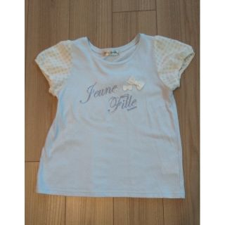 メゾピアノジュニア(mezzo piano junior)の【ポンポネット】Tシャツ サイズM(150cm) 袖とロゴがかわいい♪(Tシャツ/カットソー)