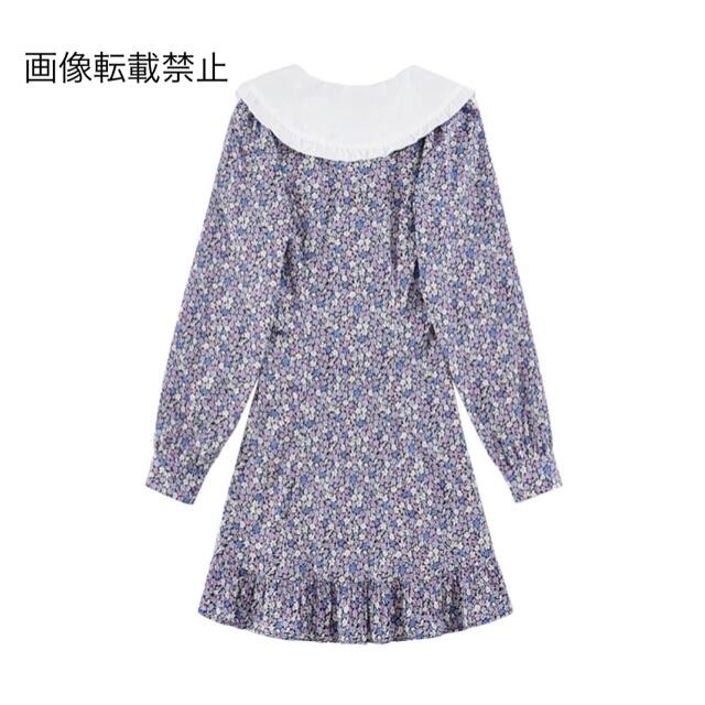 ZARA(ザラ)の🌼春新作💐3851◆レトロ 花柄 リボン 襟 ワンピース レディースのワンピース(ミニワンピース)の商品写真