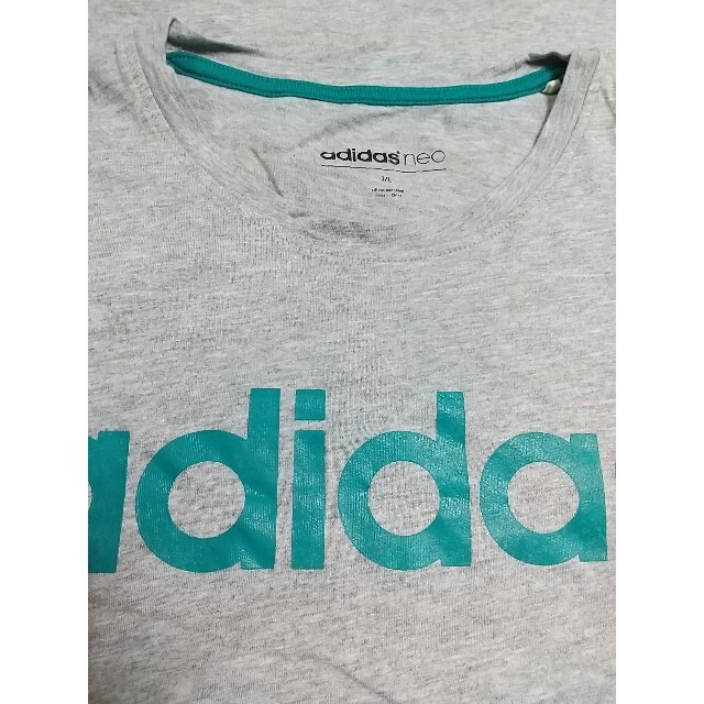 adidas(アディダス)のadidas neo ビッグロゴ 半袖Tシャツ Ｌサイズ グレー アディダスネオ メンズのトップス(Tシャツ/カットソー(半袖/袖なし))の商品写真