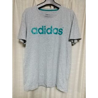 アディダス(adidas)のadidas neo ビッグロゴ 半袖Tシャツ Ｌサイズ グレー アディダスネオ(Tシャツ/カットソー(半袖/袖なし))