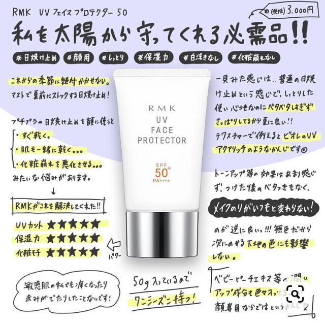 RMK(アールエムケー)のRMKUVフェイスプロテクター50 コスメ/美容のボディケア(日焼け止め/サンオイル)の商品写真