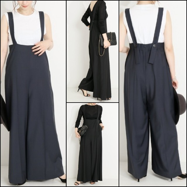 VERMEIL par iena ファインウールサロペット ネイビー 激安直営店 www