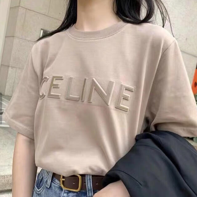 CELINE？ 半袖Tシャツ ベージュ M レディースのトップス(Tシャツ(半袖/袖なし))の商品写真