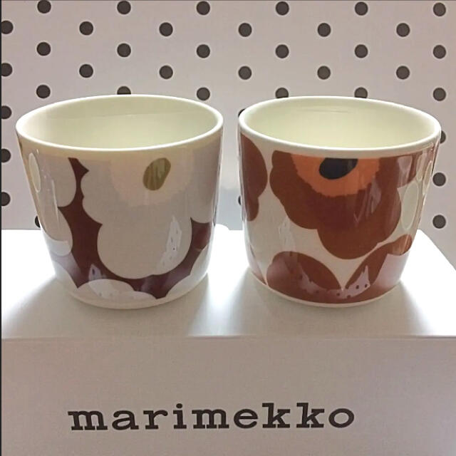 ♡マリメッコ  ラテマグ  ウニッコ  ブラウン オリーブ marimekko