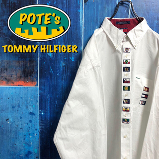 トミーヒルフィガー(TOMMY HILFIGER)のhs30様【トミーヒルフィガー】国旗柄刺繍ロゴビッグシャツ&ノーカラーシャツ(シャツ)