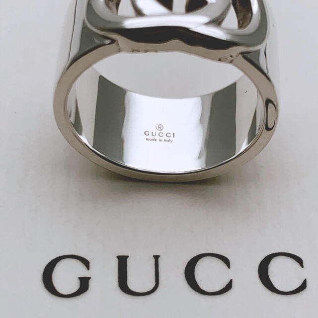 Gucci(グッチ)の美品 gucci グッチ インターロッキング ダブルGリング 13号 レディースのアクセサリー(リング(指輪))の商品写真