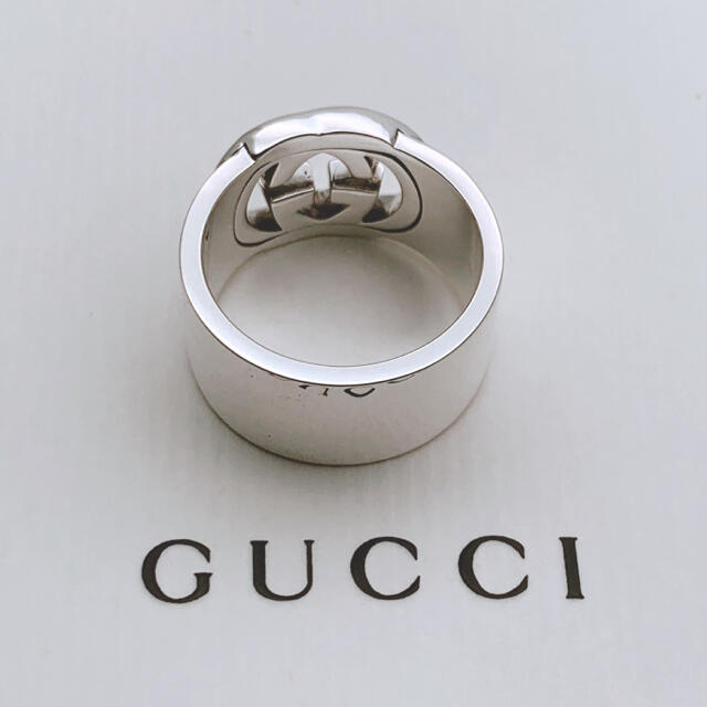 Gucci(グッチ)の美品 gucci グッチ インターロッキング ダブルGリング 13号 レディースのアクセサリー(リング(指輪))の商品写真