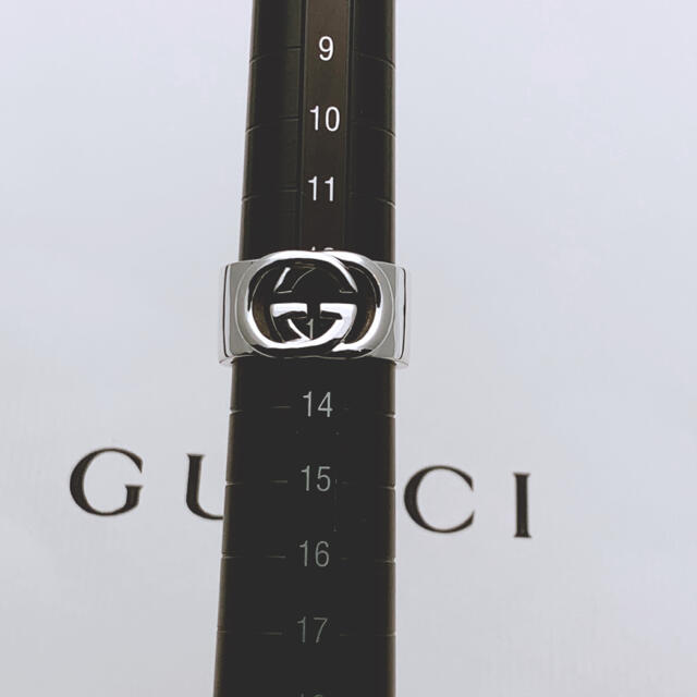 Gucci(グッチ)の美品 gucci グッチ インターロッキング ダブルGリング 13号 レディースのアクセサリー(リング(指輪))の商品写真