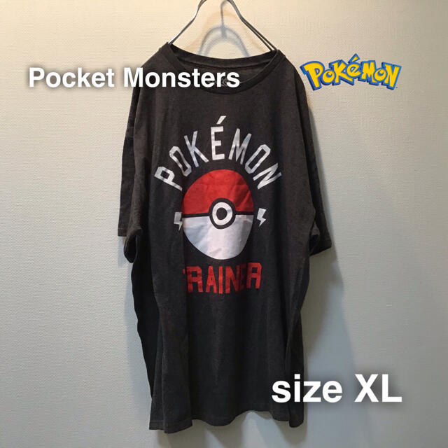 ポケモン(ポケモン)のPocket Monsters ポケットモンスター　Tシャツ　XL ボール　灰色 メンズのトップス(Tシャツ/カットソー(半袖/袖なし))の商品写真