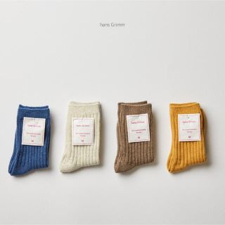 韓国子供服　mustard socks 4set  キッズソックス　新品(靴下/タイツ)