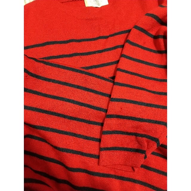 J.PRESS(ジェイプレス)のJ.PRESS ボーダーニット Ｍサイズ 赤 紺色 ジェイプレス セーター 古着 レディースのトップス(ニット/セーター)の商品写真