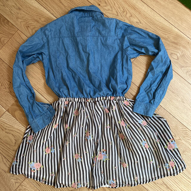 デニムワンピース160 キッズ/ベビー/マタニティのキッズ服女の子用(90cm~)(ワンピース)の商品写真